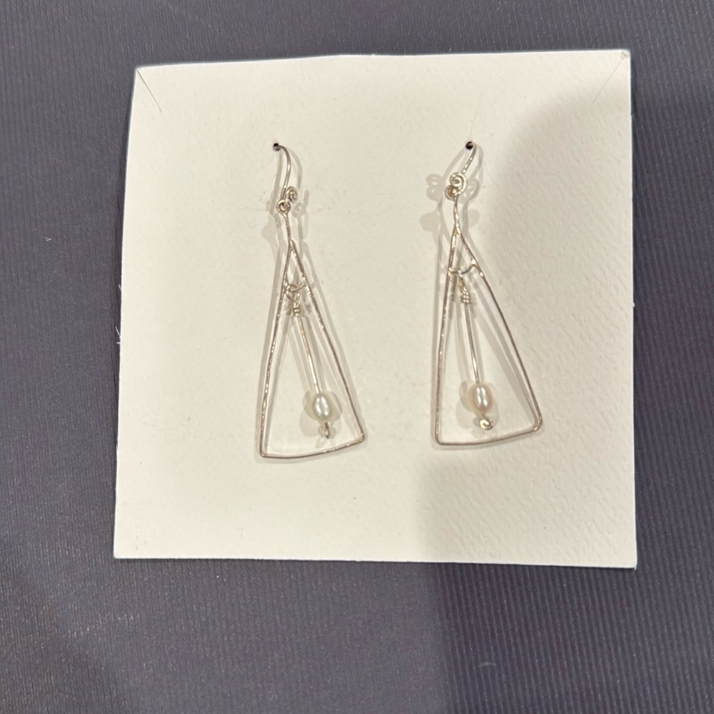 Silver and pearl earrings never worn
